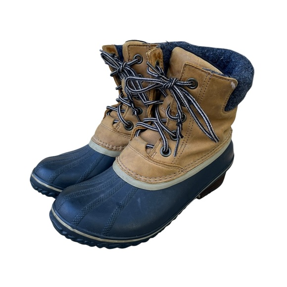 Sorel women’s size 8.5 Black and tan Winter Boots - Picture 1 of 8